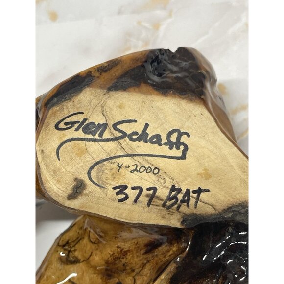 Wood Clock Natural Edge Signed Glen Schaff Artist Abstract Lightweight VTG READ - Picture 8 of 13